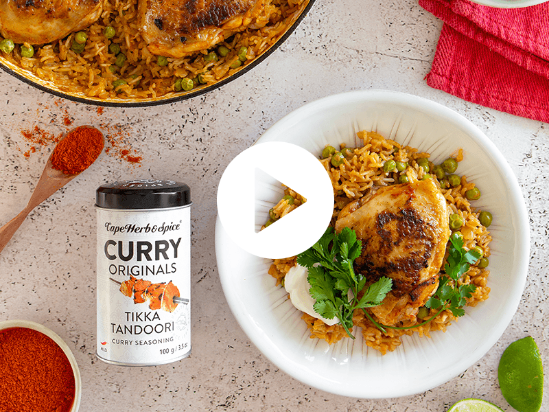 ONE POT TANDOORI CHICKEN & COCONUT RICE CURRY